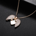 Dina New Arrival Dubai Copper Inlaid Copper Diamond Link Chain Women Openable Heart Shape Pendant Charm Engrave Jewelry