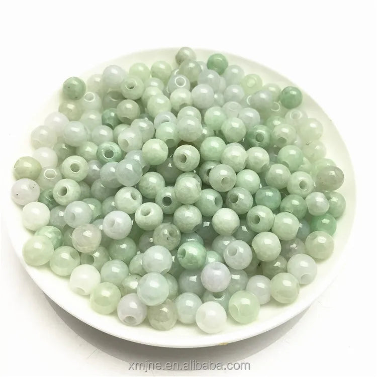 Burmese Jadeite Loose Beads Grade a Large Hole Round Braids With Beads Jewelry Pendant Small Accessories Beads Factory