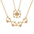 G1912 Hot Selling Two Ways to Wear Magnetic White Shell Heart Four Leaf Clover Necklace for Women