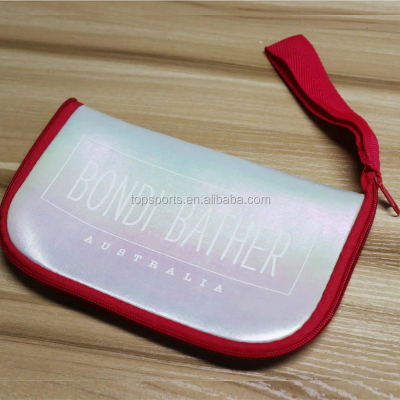 Metallic Neoprene Cosmetic Bag With Handle  Zipper Closure Handbag for Girls Promotions