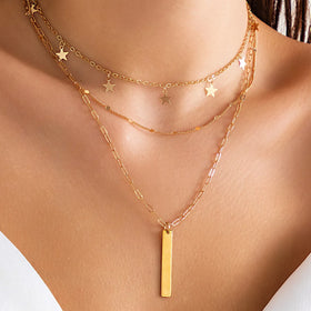 2024 Fashion Jewelry Jewelry Simple Chain Simulated Pearl Necklace Women's Necklace Multi-layer Choker Gold Pendant Necklaces