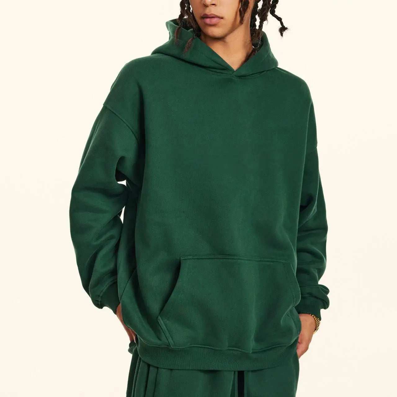 Customized Drop Shoulder No String Best Quality Cotton Oversized Blank Heavy White Puff DTG Print 400Gsm Fleece Hoodie for Men