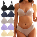 FINETOO 2025 Wholesale Women Sexy Fashion Wireless Bra Soft Comfortable Sexy Push up Bras Padded Adjustable Strap Removable Bra