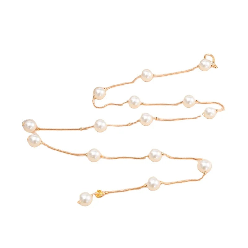 2021 Fashion ABS Pearl Body Chain Waist Beads Belt for Ladies