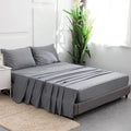 4 Piece Microfiber Bed Sheet Set Solid Color 1800TC Bedsheet Set for Home Hotel Bedding