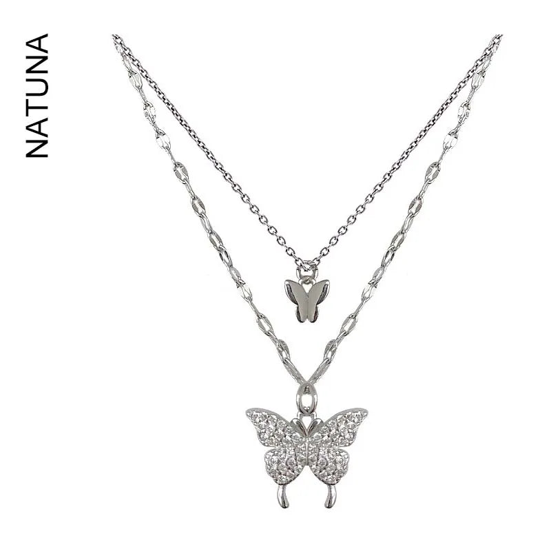 Natuna Igh Quality 925 Sterling Silver Fine Jewelry Pendants Accessories Jewelry Butterfly Necklace Stainless Steel for Work