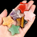Star Crystal Carving Hole Free 30mm Five-Pointed Star Natural Crystal Agate Stone Star for Decor Gift DIY Jewelry Accessories