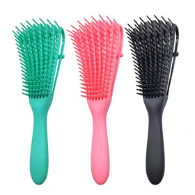 Factory Custom Logo Octopus Shape Curly Hair Detangler Wholesale Plastic 8 Rows Personalized Detangling Hair Brush Mirror
