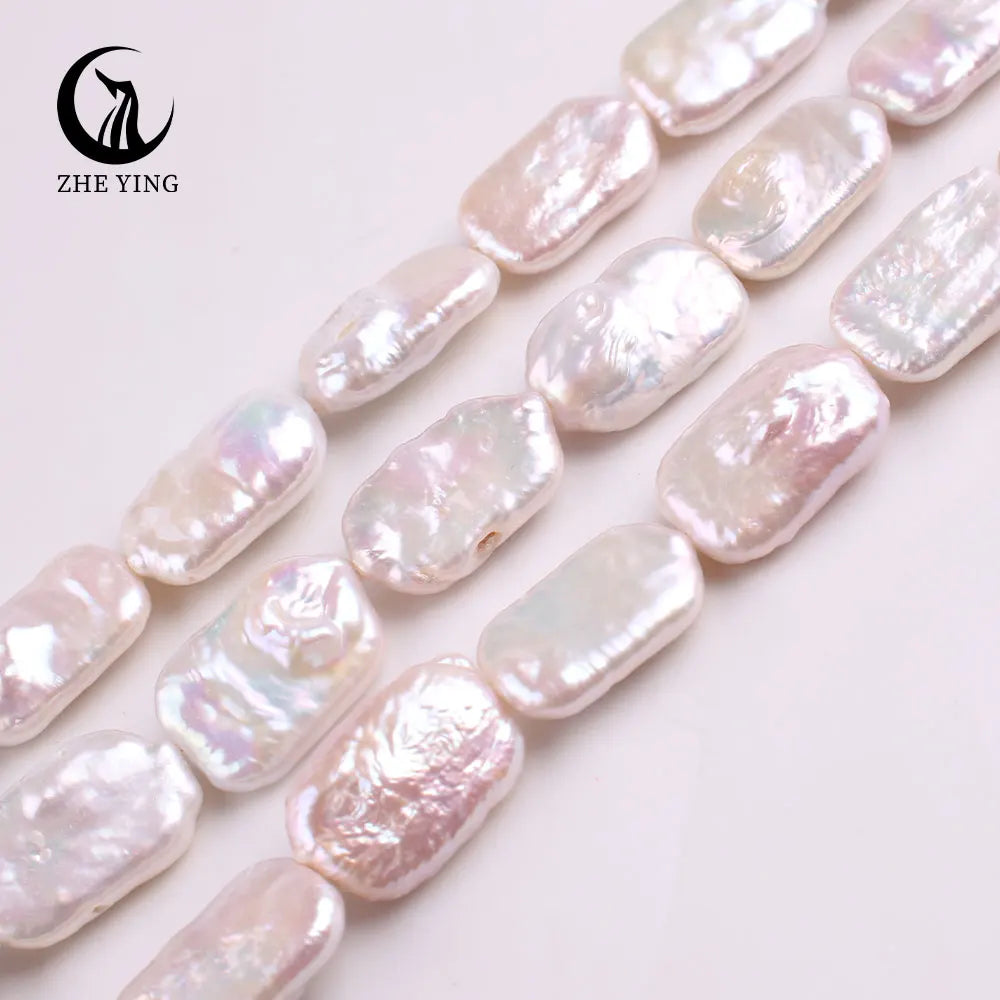 Wholesale 11x18mm Rectangle Cultured Freshwater Pearl Beads Baroque Loose Pearls for Jewelry Making Natural Pearl Beads