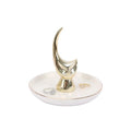 Gold Cartoon Bird Head Custom Logo Jewelry Tray With Animal Design on the Middle Ceramic Storage Tray for Women's Day Gifts