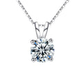 Women's 925 Sterling Silver Moissanite Necklace Simple Four Claw Niche Design Inlaid Pendant Elegant Four Claw Inlaid Jewelry MegaBDM