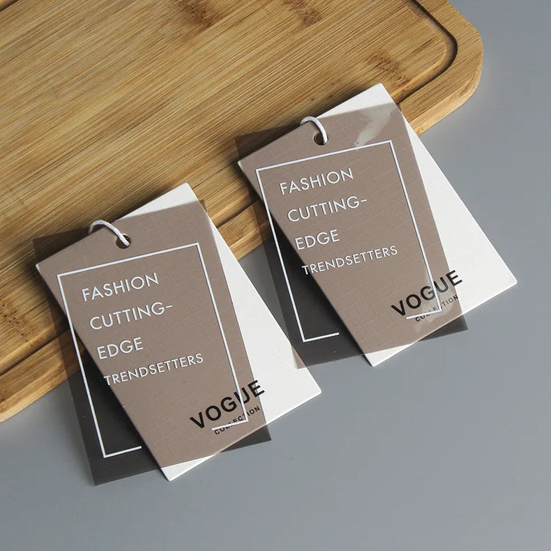 Custom Embossed/Debossed Foil Stamping Logo Hang Tag Paper Garment Clothing Tag with Own Logo for Jeans