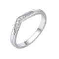 Kirin Jewelry 925 Sterling Silver Minimalist Wedding Ring for Women Sparkling White Cubic Zircon Ring for Engagement and Gift