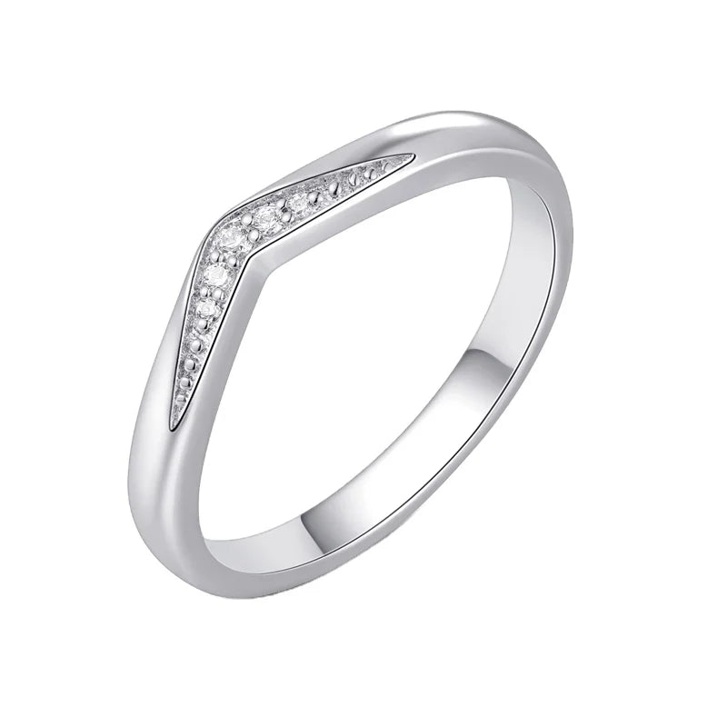 Kirin Jewelry 925 Sterling Silver Minimalist Wedding Ring for Women Sparkling White Cubic Zircon Ring for Engagement and Gift