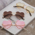 Heart Shaped Party Luxury Fashion Rimless Wholesale Shades Cute Sunglasses Women 2025 Sun Glasses
