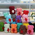 Wholesale 25 cm Handmade Foam Rose Bear with Heart High Quality Artificial Rose Flowers for Valentine's Day Graduation Occasions