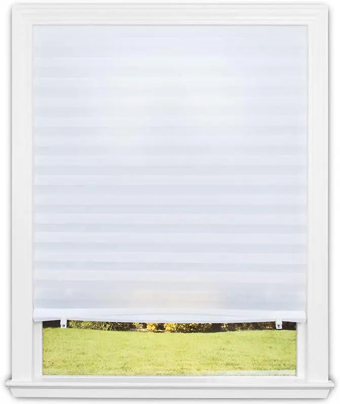 Trim Able Cordless Plain Polyester Pleated Blind Easy Fix Privacy Protection Customizable Size Oriel Window