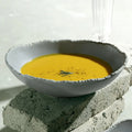 Factory Wholesale Japanese Reactive Grey Color Unique Irregular Shape Ceramic Porcelain Deep Soup Food Ramen Serving Dinner Bowl