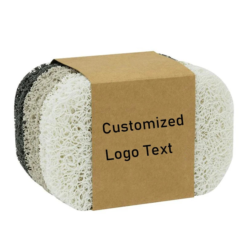 Hot Selling Bathroom Kitchen Custom Logo Non-Slip Bath Bar Soap Saver Pads Soap Holder Draining Lift Tray