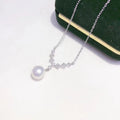 N282 9-10mm DIY Natural  Freshwater Pearl Charm Pendant Necklace Chain Accessory 925 Sterling Silver Jewelry for Women