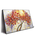 3D Textured Art Deco Flower Tree Painted Hand Wall Picture Paper Painting Prints Stretched Wooden Frame Living Room Decoration