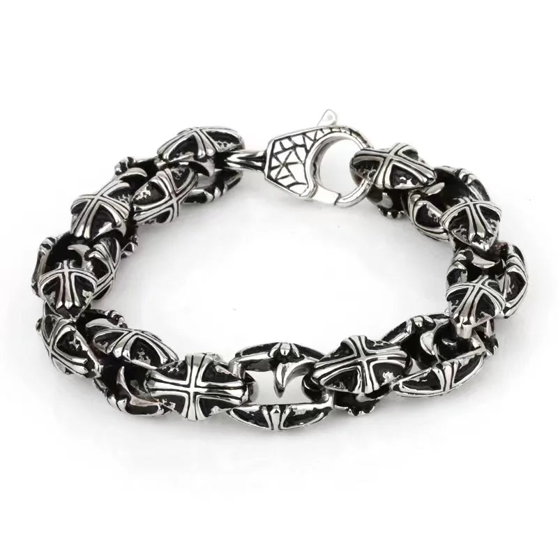 Punk Retro Jewelry Charm Bracelet Wholesale Stainless Steel Cross Bangle Structural Durabilities Bracelet Jewelry