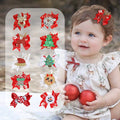 Sweet Cute Printed Ribbon Bow Christmas Hair Clip Kids Girls Hairpin Xmas Penguin Deer Bow Baby  Hairpins Hair Accessories