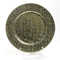 13" Gold Nature Embossed Dishes & Plates Premium Metal Foil Plastic Collection Charger Plate