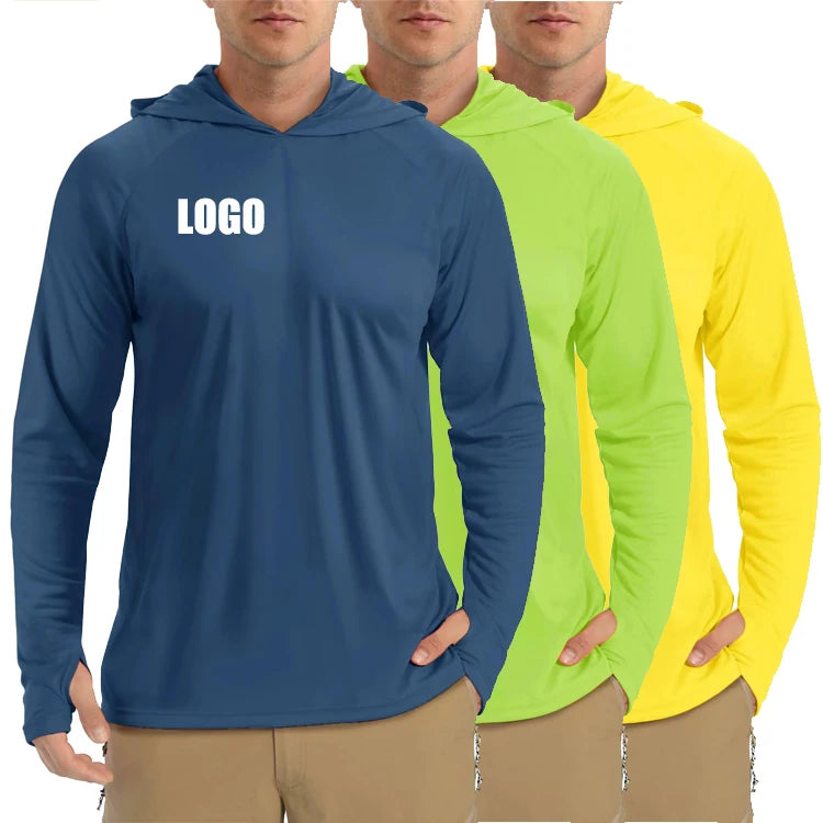 Sun Protection Clothing  Men's Hoodies Running T-Shirts Breathable  UPF 50 Fishing Shirts UV  Long Sleeve Custom Fishing Shirt