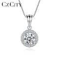 CZCITY Chain Necklace Woman VVS Diamond Jewelry Simple Dainty Charm Trendy Disc Custom Moissanite Pendant