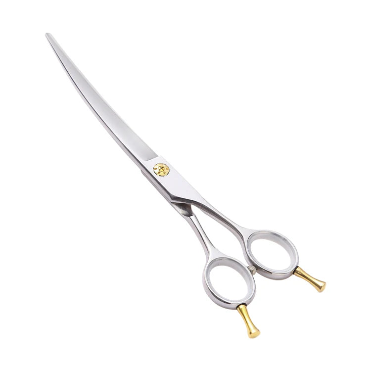 HUASIS New Fashion SUS440C Stainless Steel Professional Eco-Friendly Pet Grooming Super Curved Scissors 7" 59-61 HRC for Dogs"