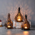Hollowed Iron Candle Holder for Eid Mubarak Kareem Ramadan Candlestick Decorations