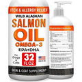 Wild Alaskan Salmon Oil for Dogs & Cats 100% Pure Fish Oil Liquid Food Skin Coat Dog Shedding Supplements Joints Immune System