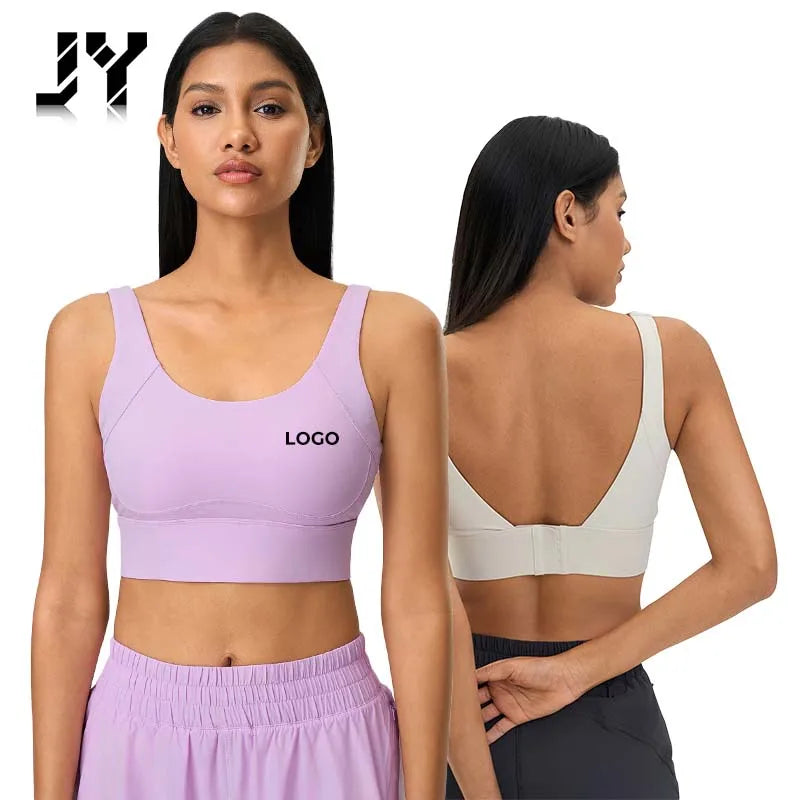 Joyyoung Scoop Collar Racer Back Sports Wear Hollow Out Sleeveless Yoga Tops Gym Workout Running Sports Bras for Women Fitness