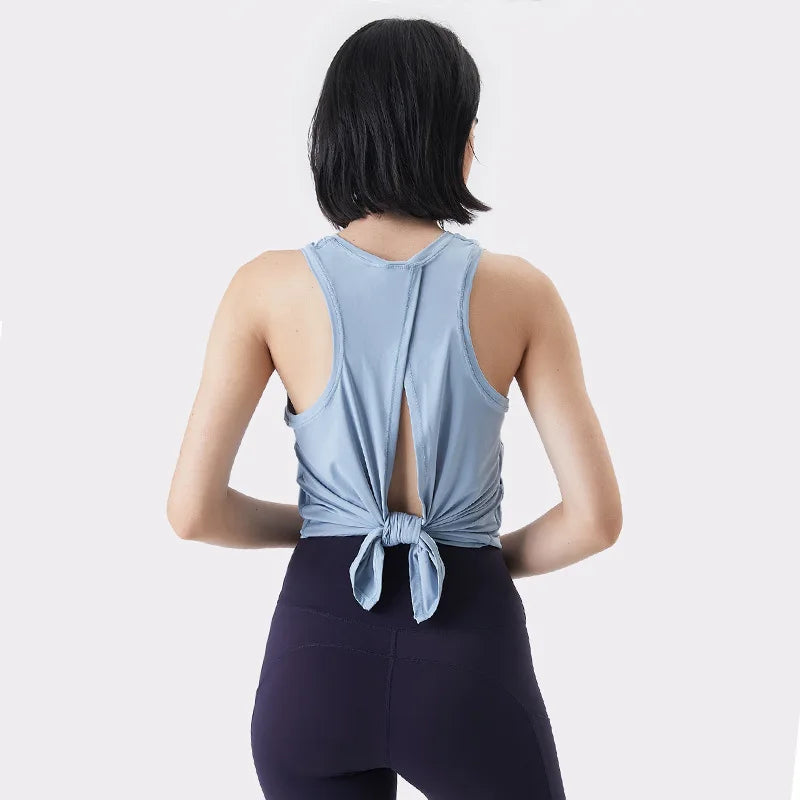 Stitching Mesh Yoga Vest Women Breathable Loose Sportswear Fitness Yoga Smock Top