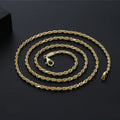 Men Style Hip Hop Chain 925 Sterling Silver Twist Rope Chain