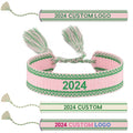 Personalized Name Design Custom Text/Logo Embroidery Handmade Friendship Bracelet Wristband for Wedding Holiday Jewelry