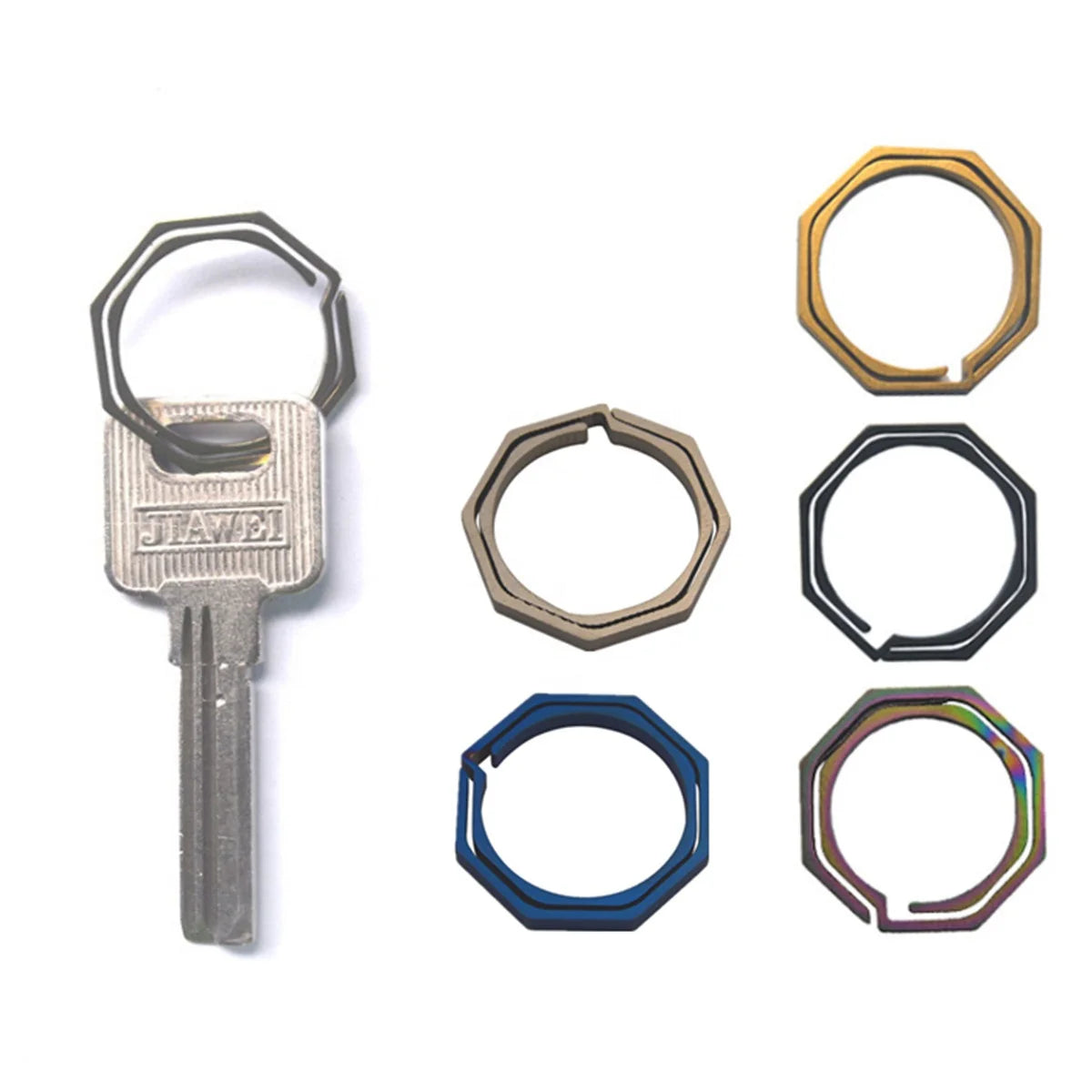 Titanium Alloy Carabiner EDC Hanging Buckle Key Ring Quickdraw Keyring Buckle Keychain Tool