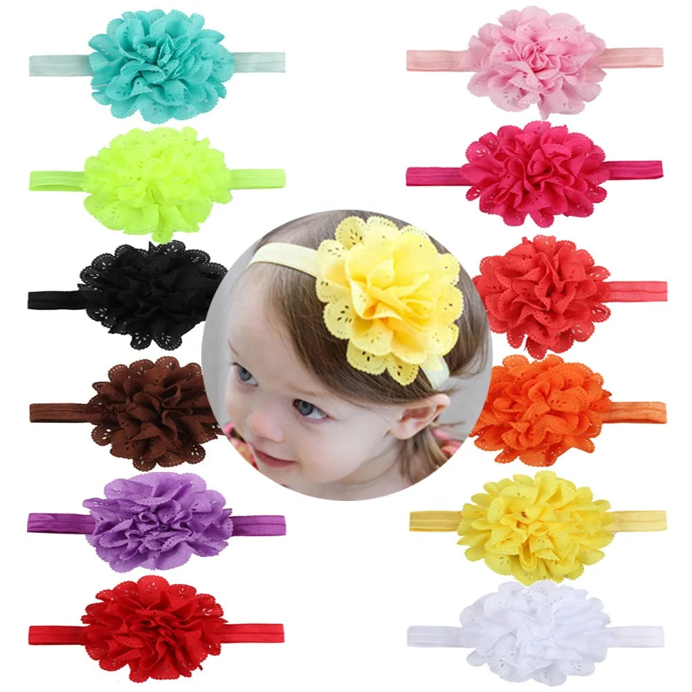 Infant Flower Elastic Band Hair Accessories Newborn Floral Clothes Headwear Tiara Headwrap Toddlers Hairband Baby Girl Headband