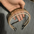 Luxury Shinny 2-Line Crystal Diamond Full Rhinestone Hair Hoop Women's Thin Headband 4 Colors Zouyan for Party Bling Fashion