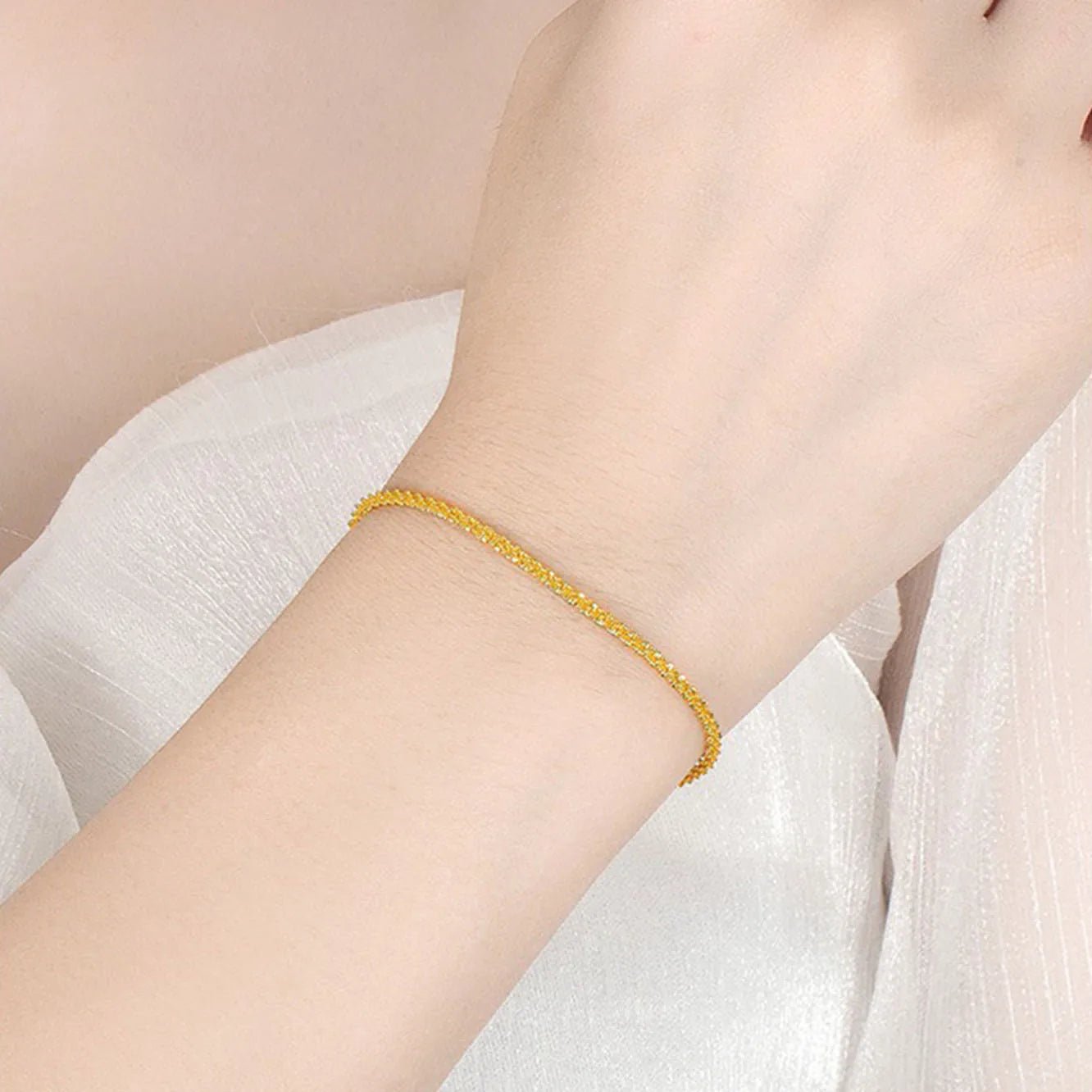 New Style 18K Gold Plated Stainless Steel Chain Bracelets Jewelry Sparkle Cauliflower Chain for Women