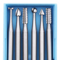 6Pcs Engraving Bits Set Burr Tool 2.35mm Shank Olive Carving Knife Burr Set Graver Micro Carving Mini Milling Cutter