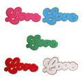 Valentine LOVE Chenille Glitter Fabric Iron on Chenille LOVE Patches