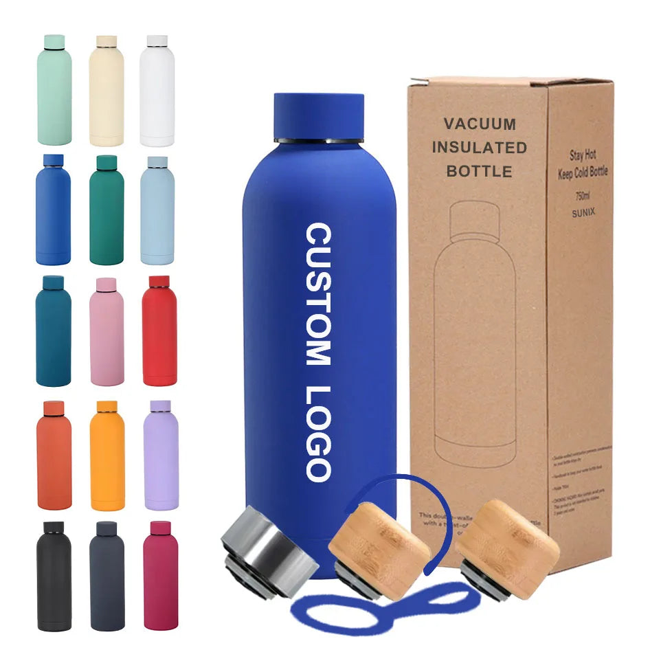 Portable Custom Logo Stainless Steel Small Mouth Water Bottle Outdoor Sports Travel Drink Bottles