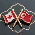 Wholesale Design Souvenirs Enamel Pin Flag Logo Hard Magnetic Custom Country Custom Flag Canada Singapore Enamel Pin