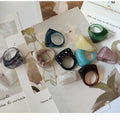 European and American Acrylic Resin Ring Fashion Retro Colorful Silicone Ring