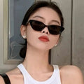 Retro Vintage Triangular Cat Eye Sunglasses for Women Black Small Frame Sun Protection Style Sun Glasses Sunglasses