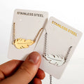 Simple Design Non Tarnish Silver 18K Gold Plated Stainless Steel Charm Feather Bracelet Jewelry for Women