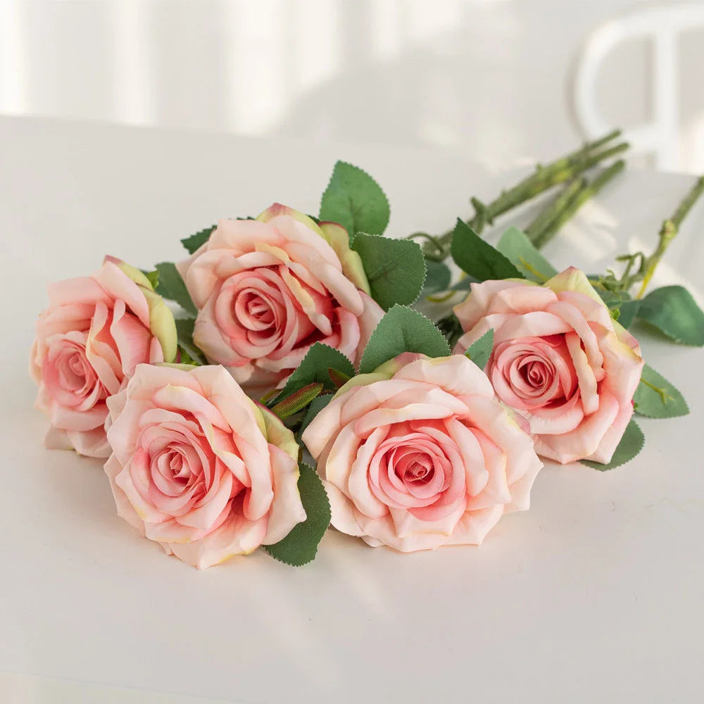 AF10006 Latest Design Artificial Roses With One Head Silk Artificial Roses Bulk for Wedding Home Decoration