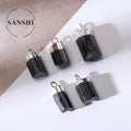 Black Tourmaline Pendant Natural Black Tourmaline Rough Stone Electroplating Necklace